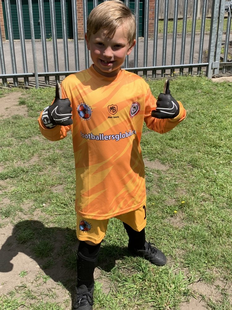 He couldn’t be happier with the goalkeeper kit! Thank you footballers global! 275D8344-9433-433D-B
