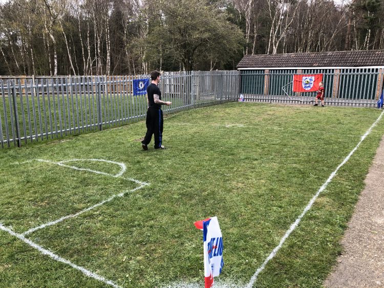 I can’t go to football, so mum brought football to me! Right in the garden! Delaney’s Surrey sta