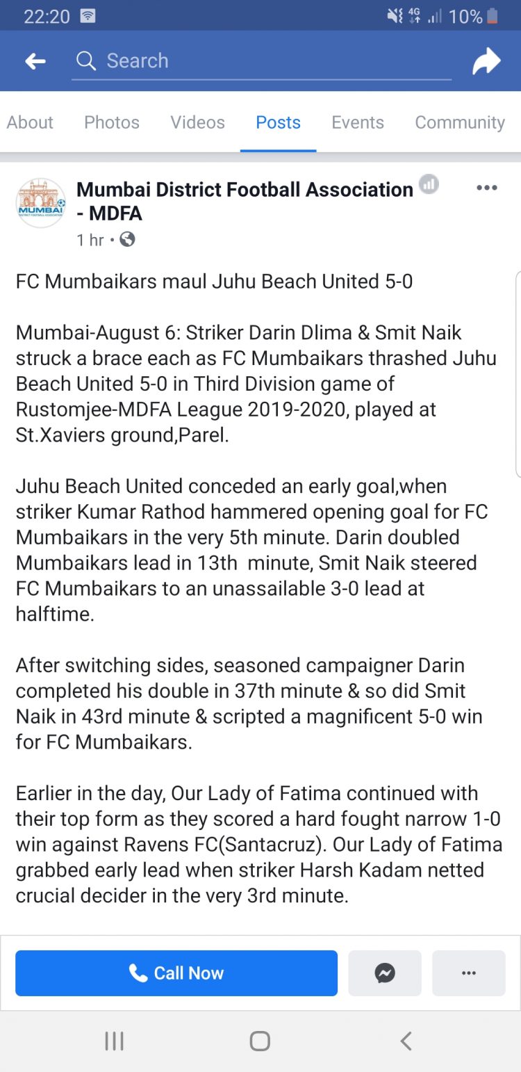 FB news report on one of my matches last season!!