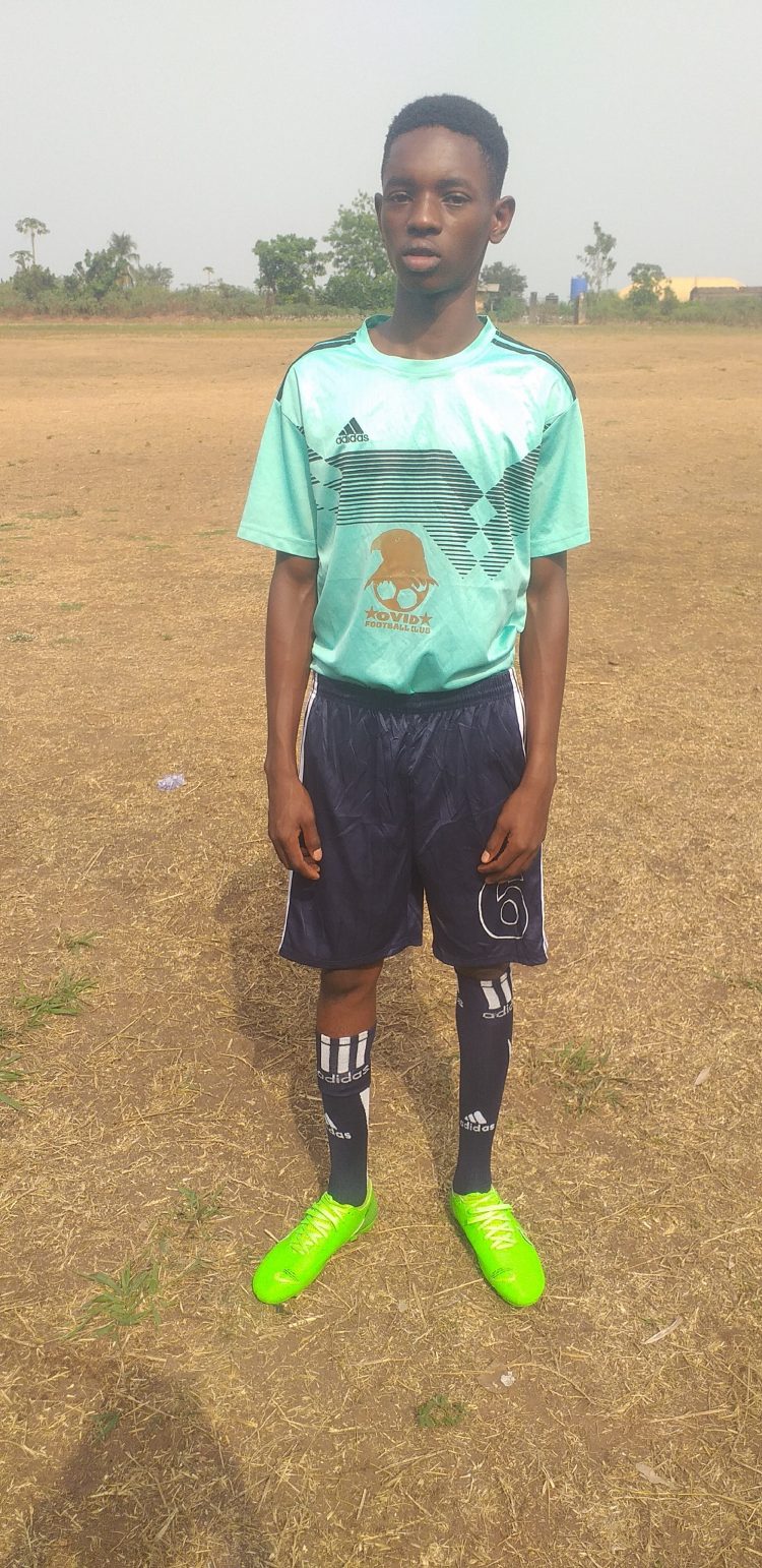 Name: Chijioke Favour; Nationality: Nigerian, Age: 15. Role: Central Defender. Foot: Right Attribute