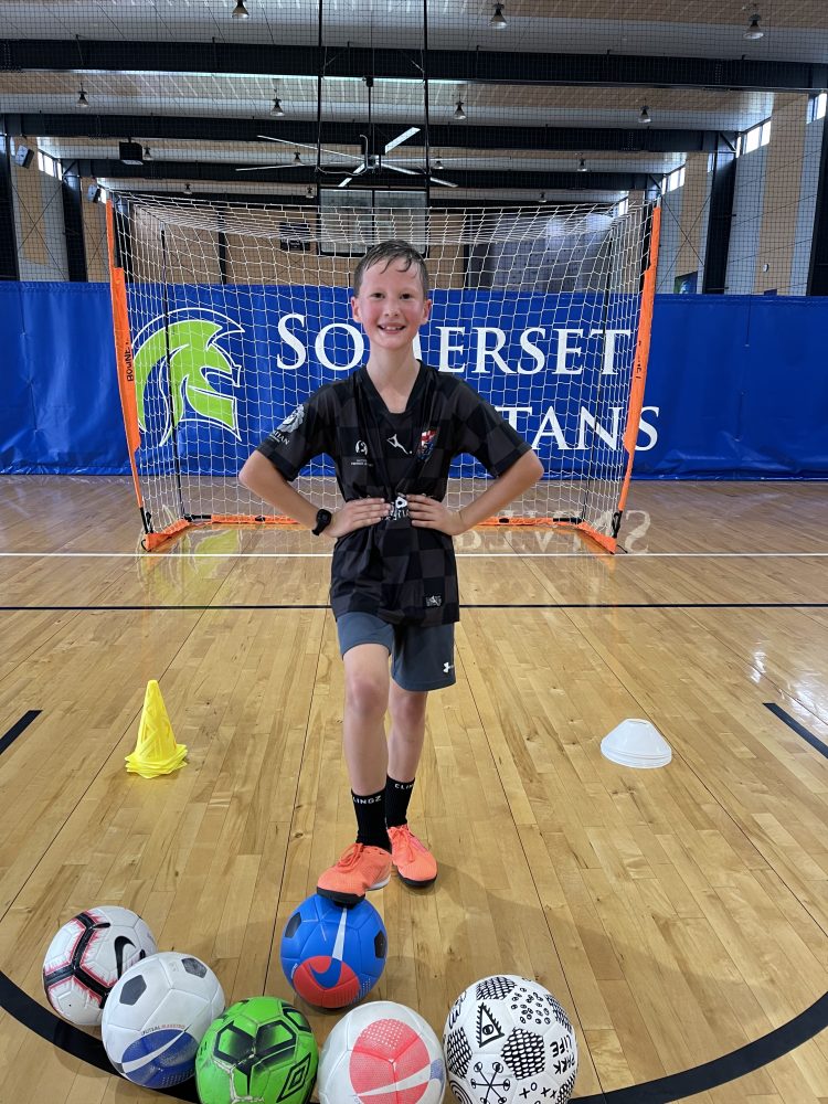 A Futsal session with Dad after another session canceled from the rain