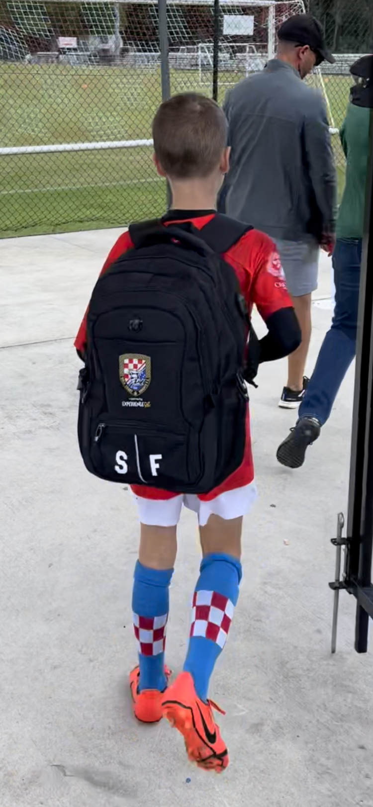 Seb very proud of his new bag