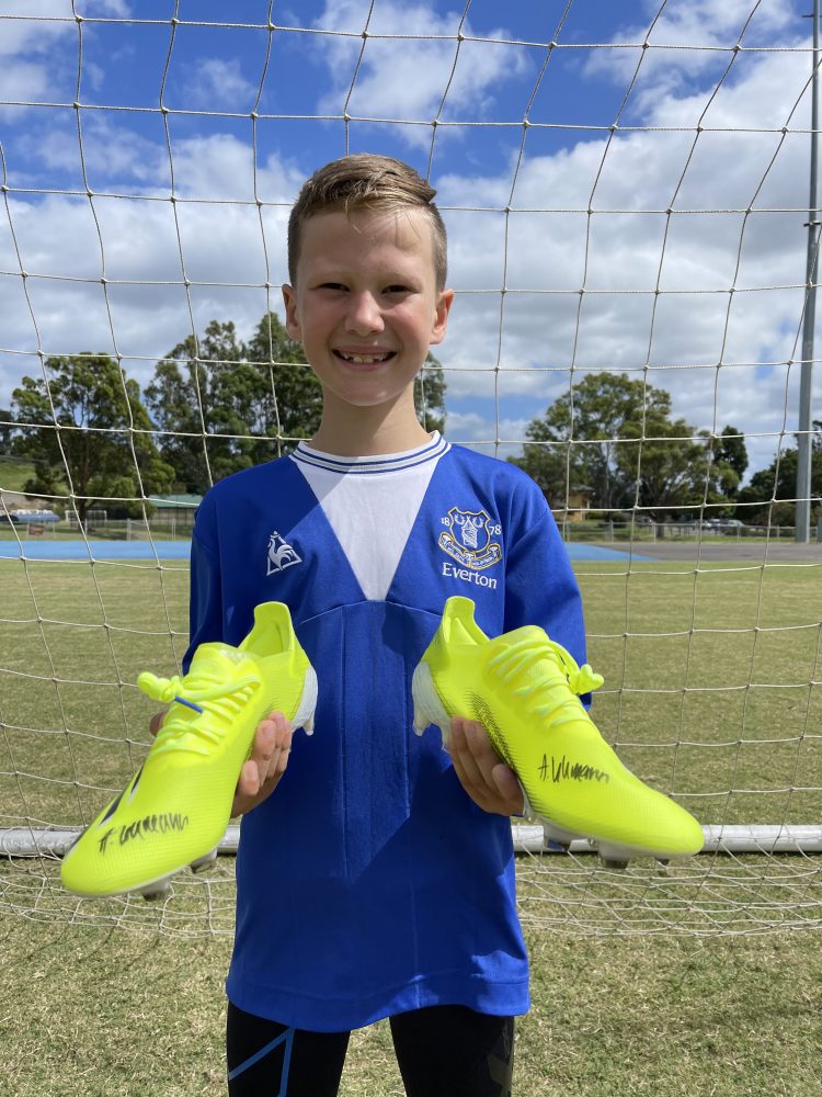 Seb won these pair of signed boots by Alisha Lehmann in a Rabona competition by a UK podcast The Loc