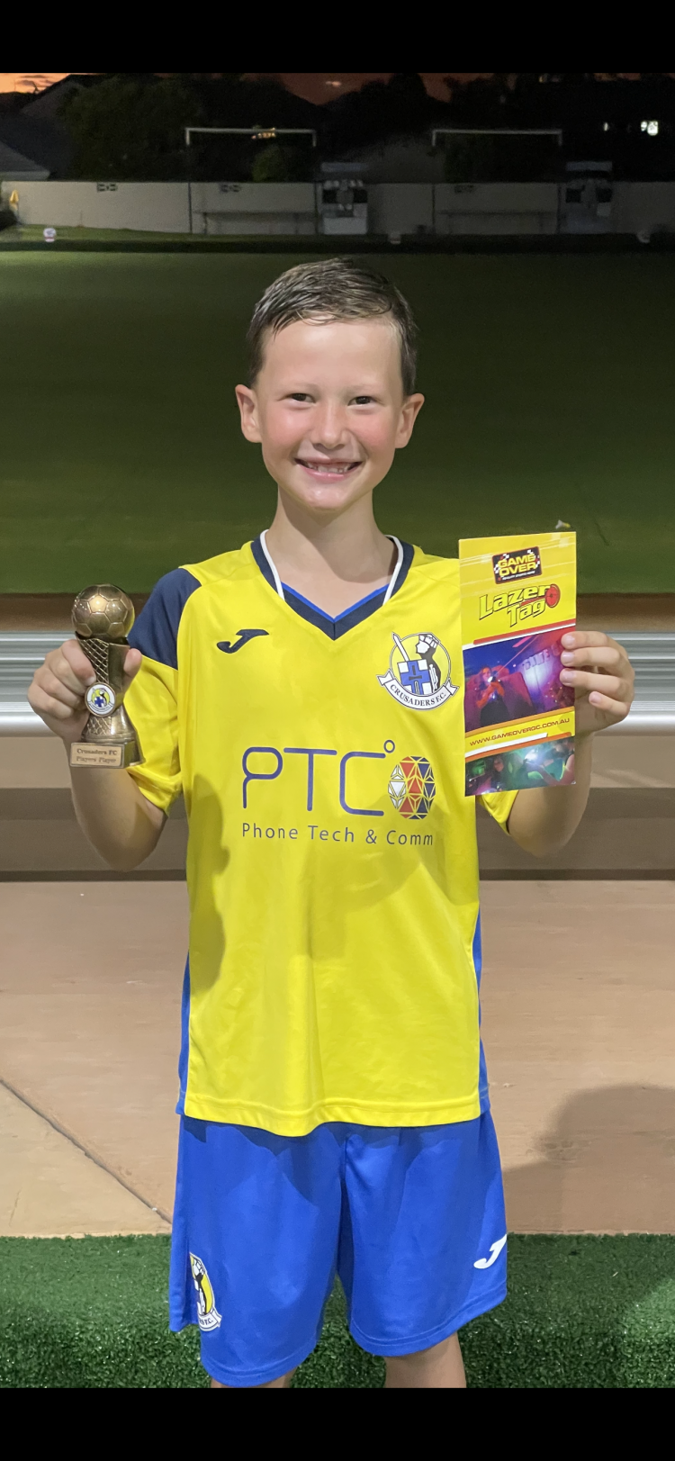 Winning the Players Player award for 2020/21 for my Futsal Club Crusaders