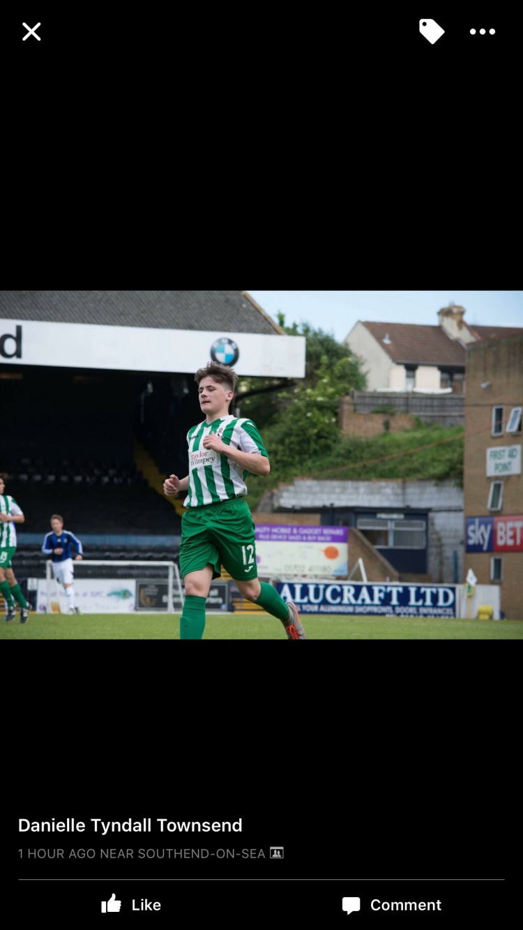 Me enjoying the final at roots hall stadium