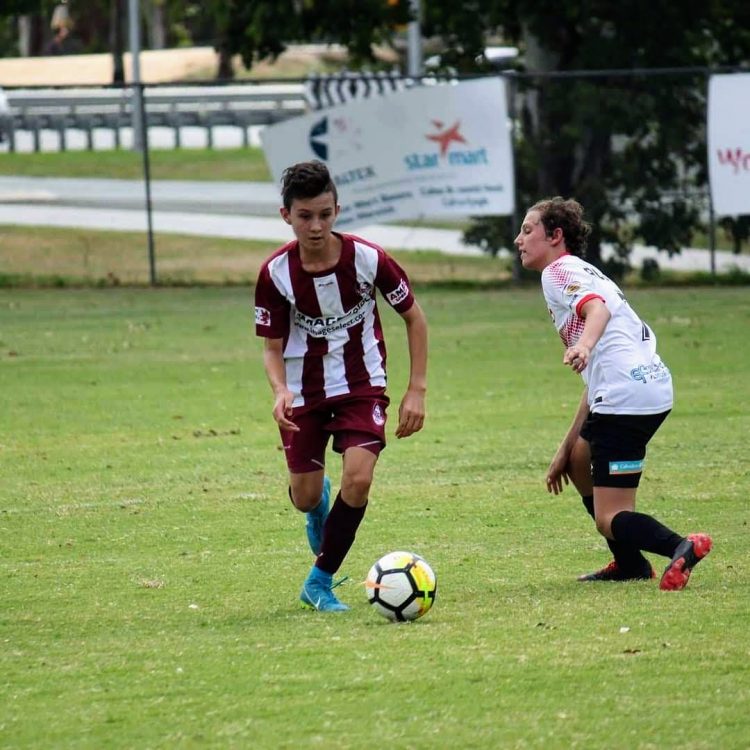 Vs Caboolture FC – Playing in U15 Brisbane Youth Premiere League (BYPL) This photo was from 1 