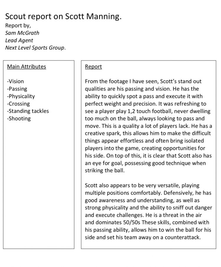 Recent scout report completed on me. Check it out. Prefer CB but am versatile.